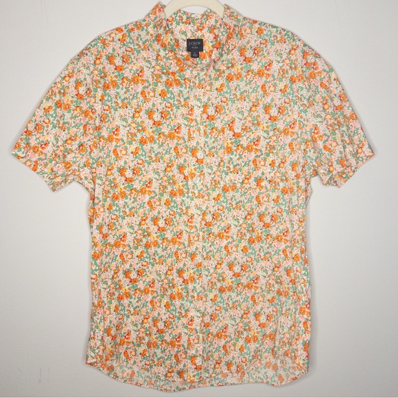 J. Crew Factory Other - J. Crew Factory Floral Printed Slim Flex Short Sleeve Button  Shirt